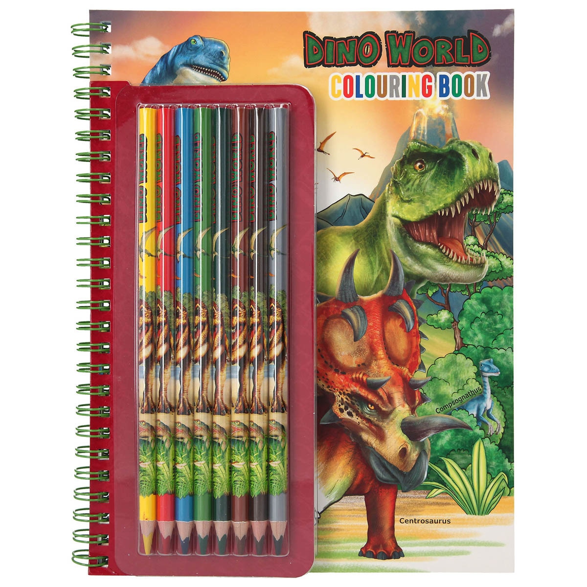 Libro colorear con colores Dino World Depesche 1