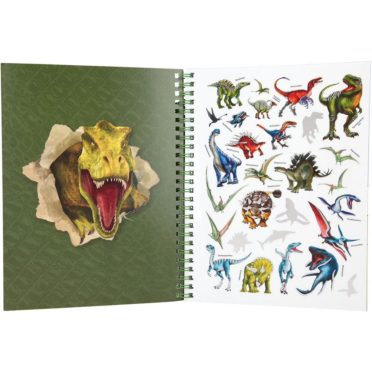 Libro colorear con colores Dino World Depesche 4