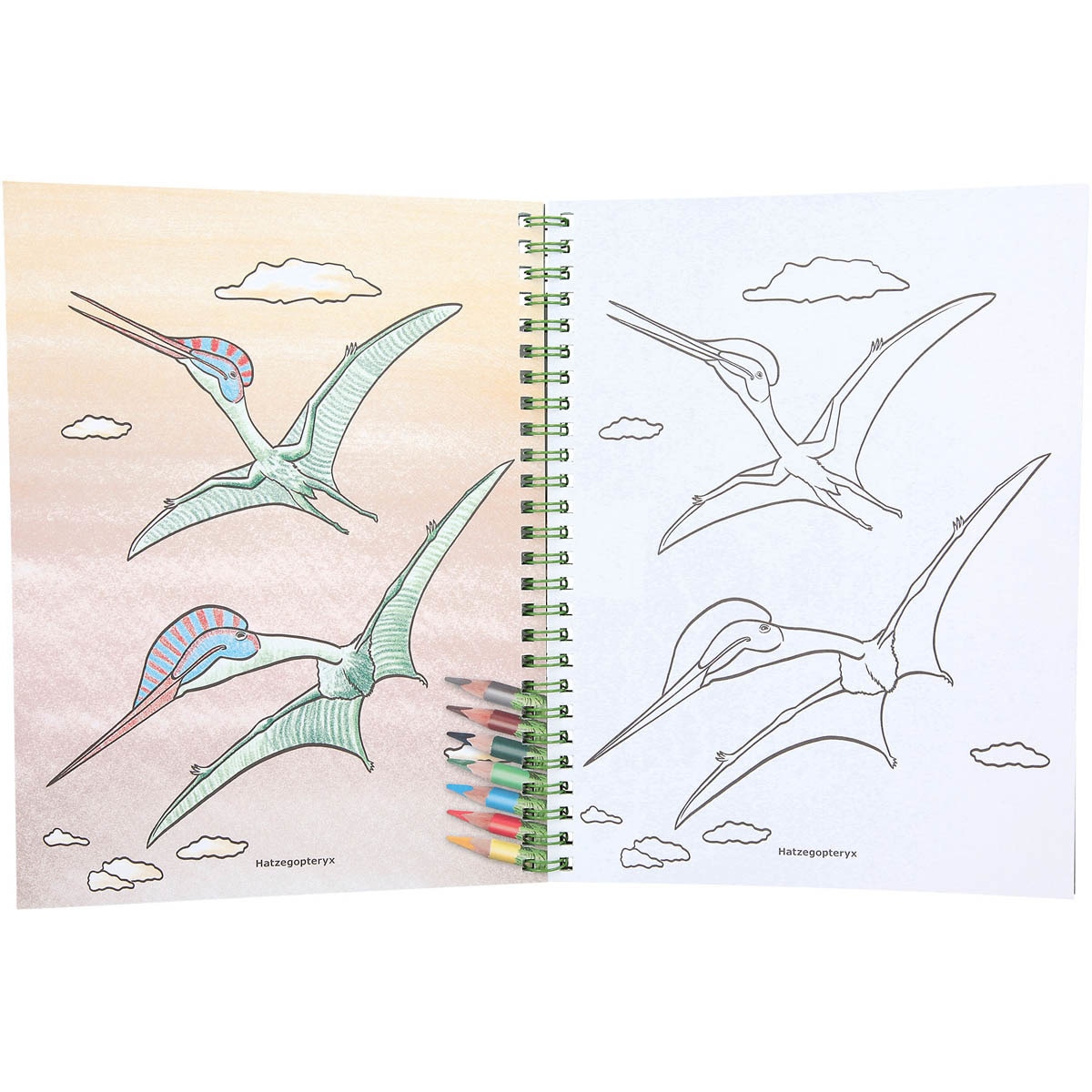 Libro colorear con colores Dino World Depesche 6
