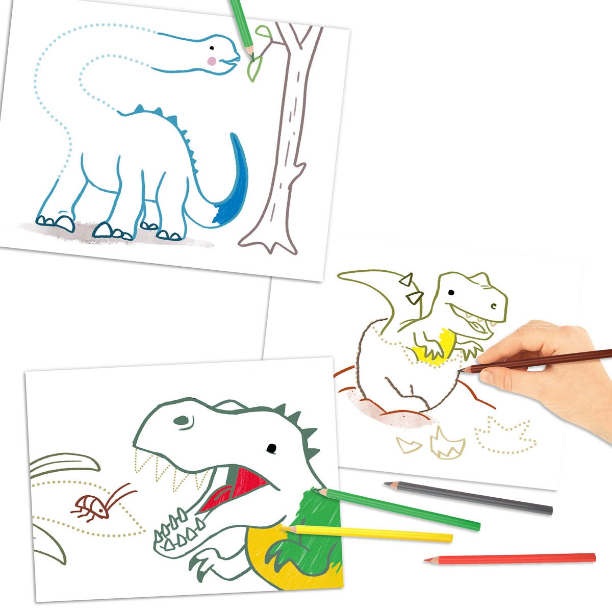 Libro de colorear por puntos Dino World Depesche 3