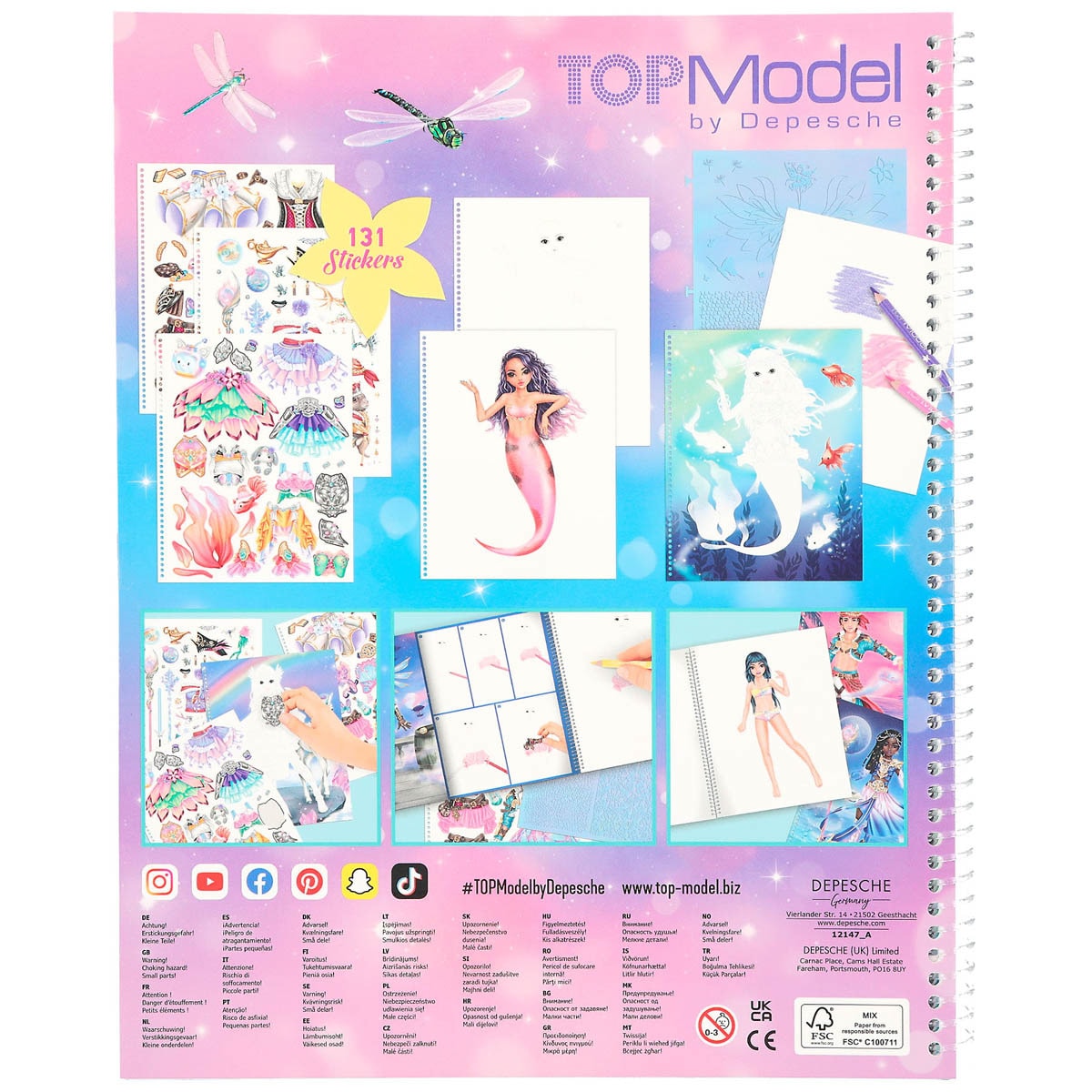 Libro colorear y pegatinas TOPModel Depesche 7