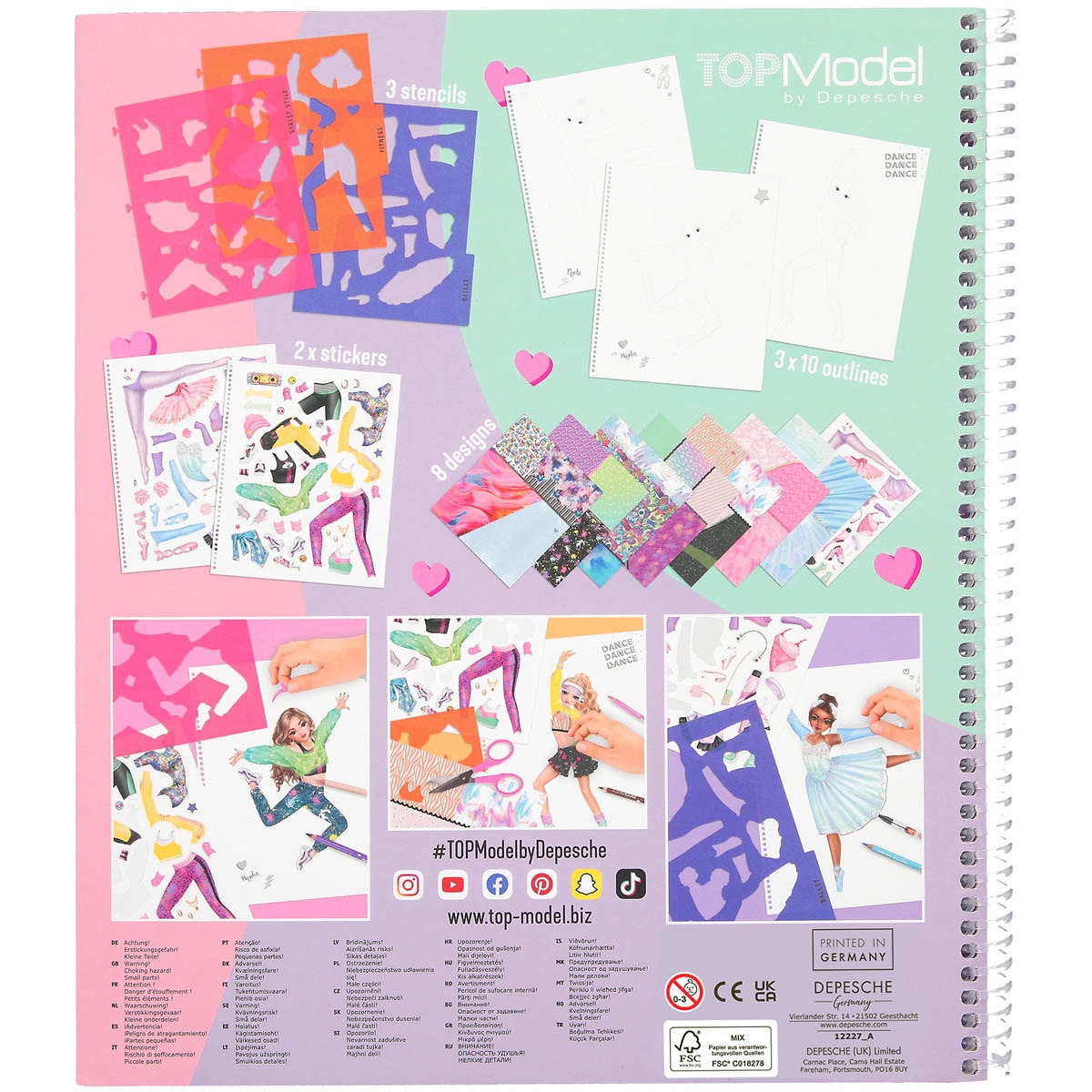 Caderno para colorir dance TOPModel Depesche 7