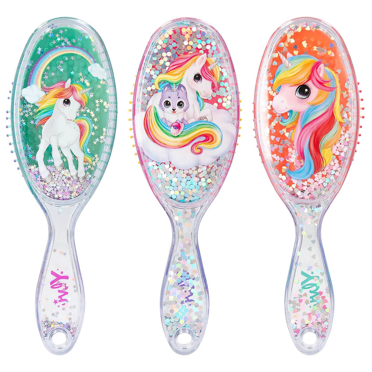 Cepillo de pelo con confeti Ylvi surtidos Depesche 2