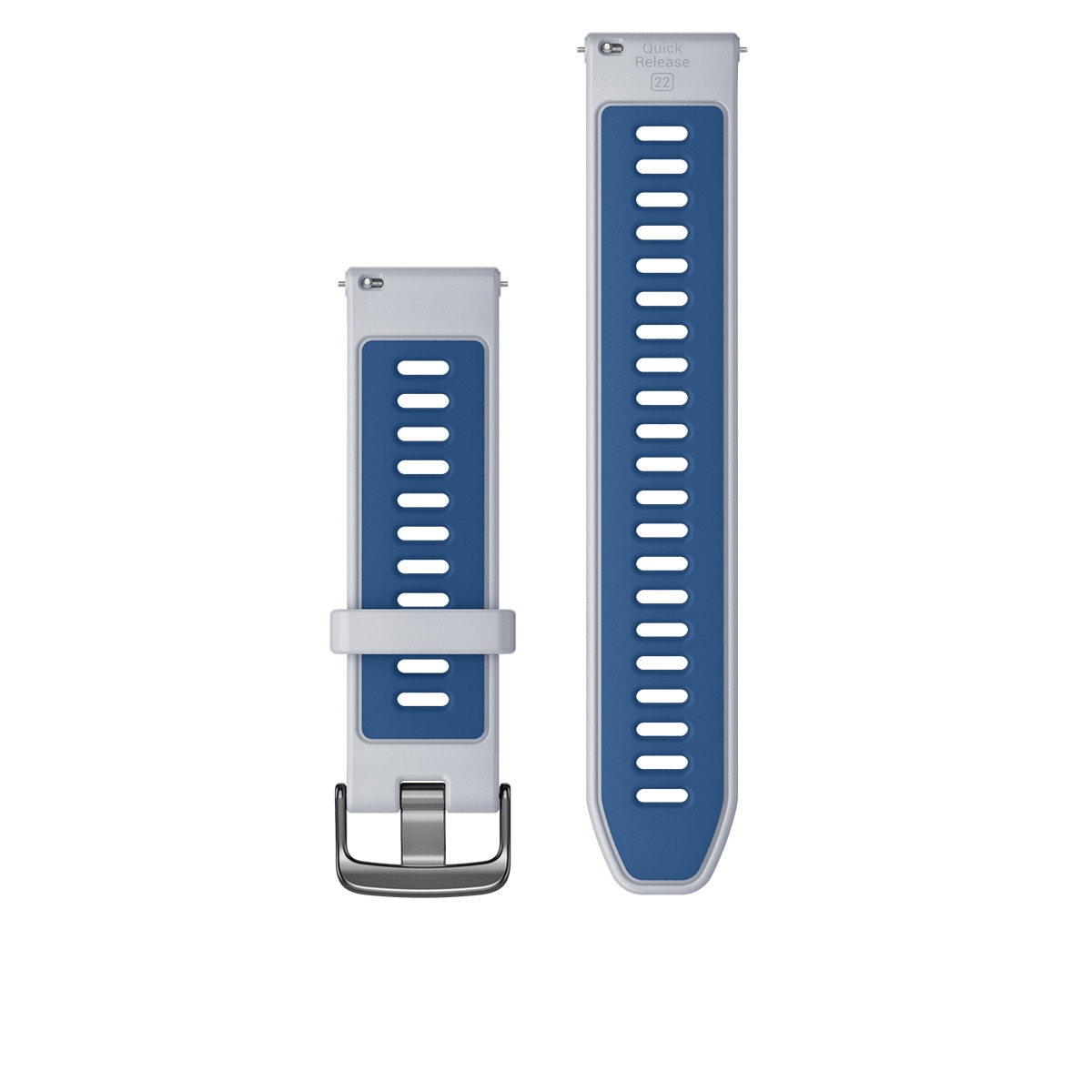 Correia para Relógio Forerunner 265 Quick Release Silicone - 22 mm Branco / Azul-2