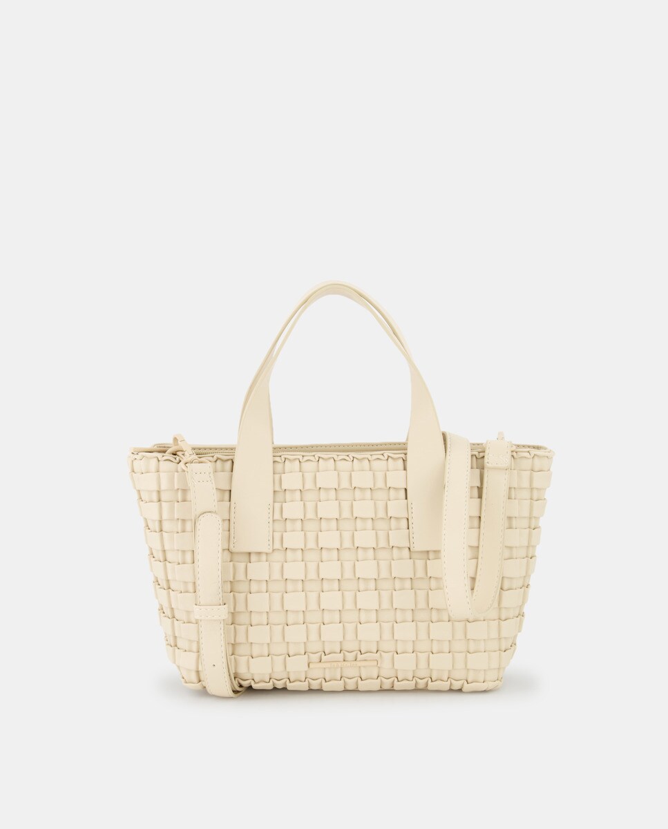 Sac tote à carreaux gravés avec bandoulière