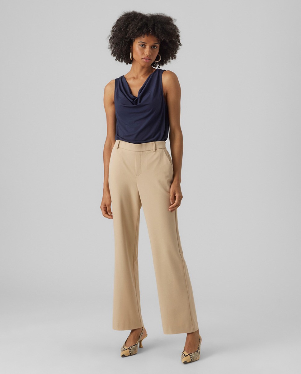 Pantalon coupe droite à taille élastique