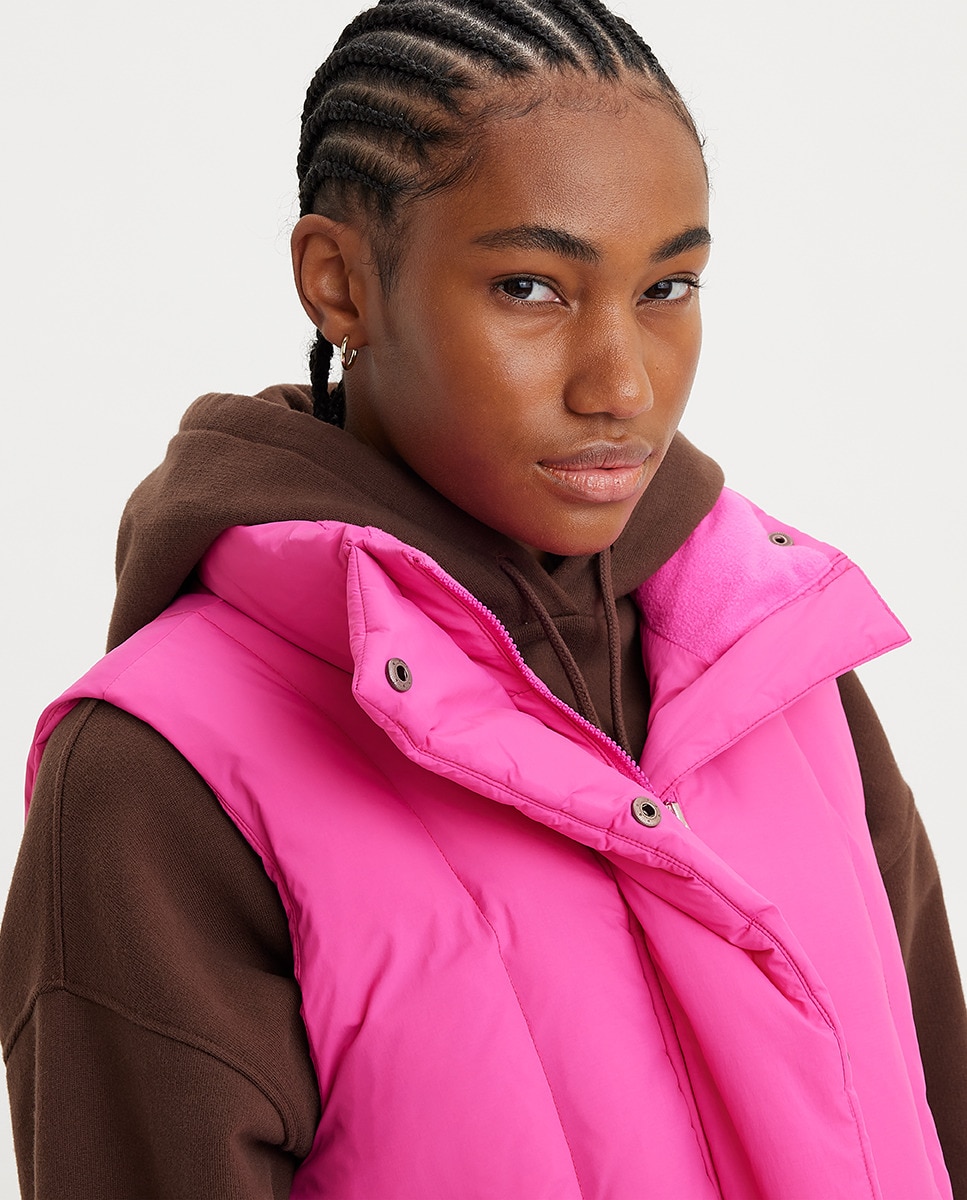 Ropa Chaleco Rosa Mujer Chalecos Mujer Chaleco Largo Rosa Palo