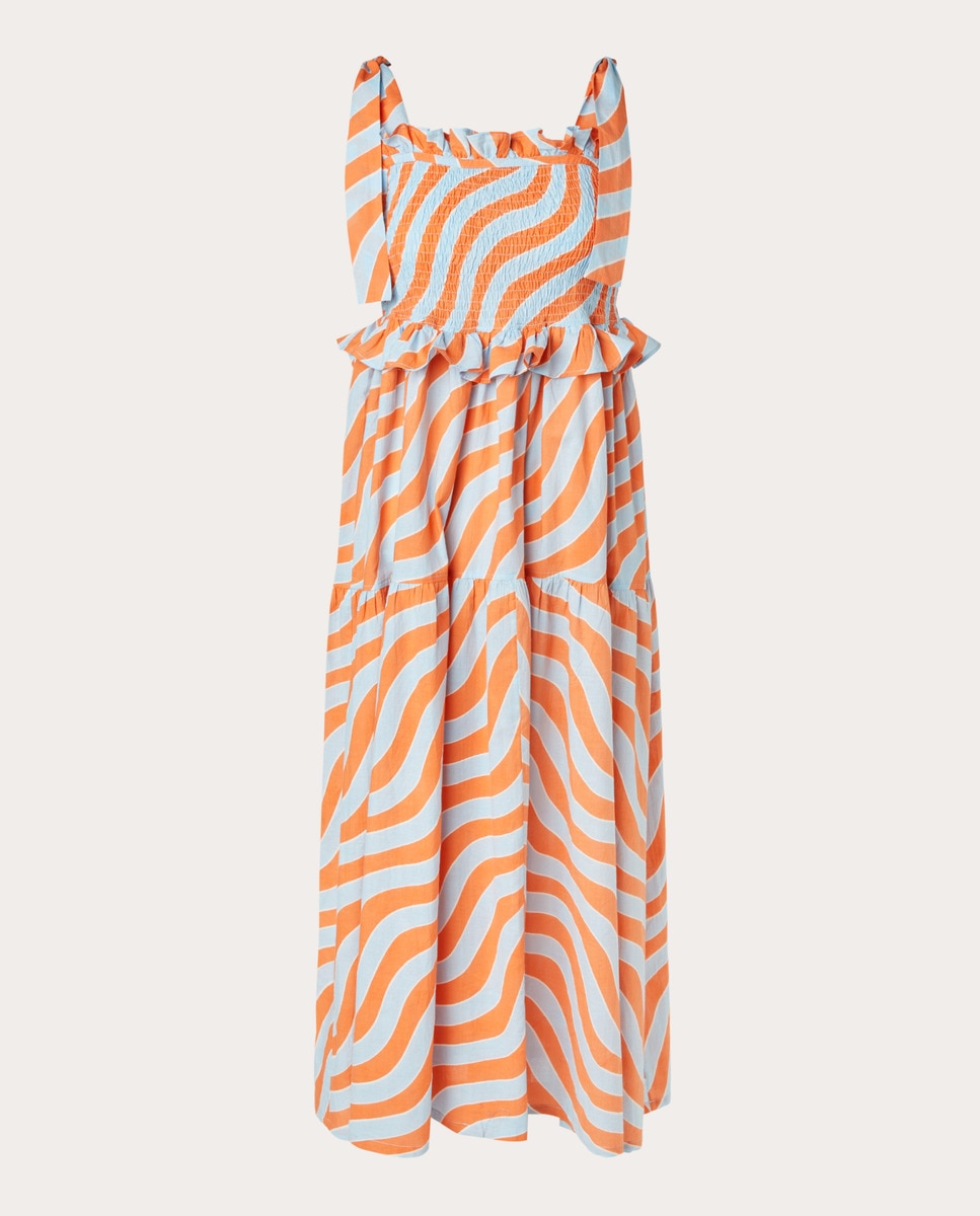 Imagen 0 de Vestido midi estampado de algodón