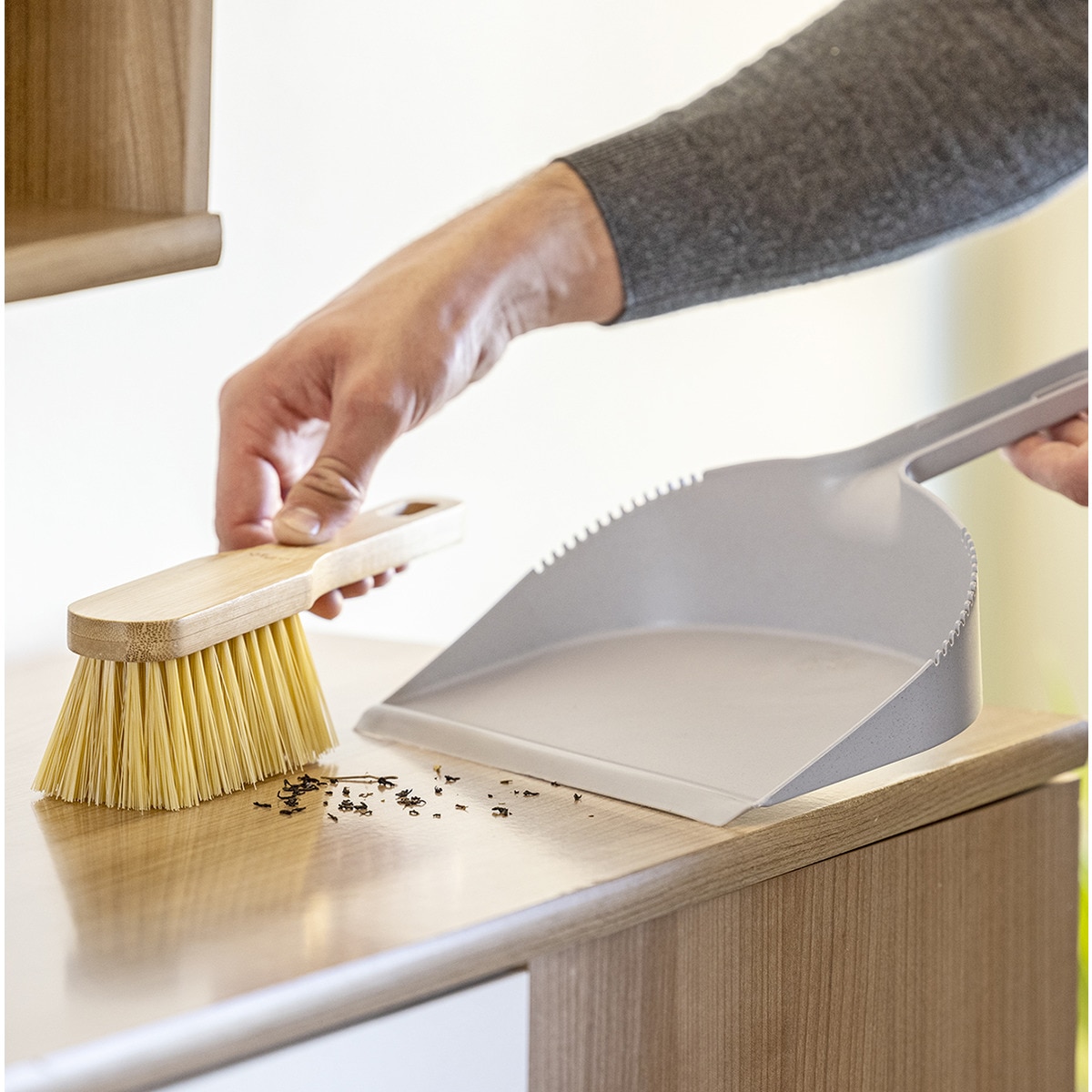 Conjunto de Escova e Pá Manual Zeronline Cinzento-2