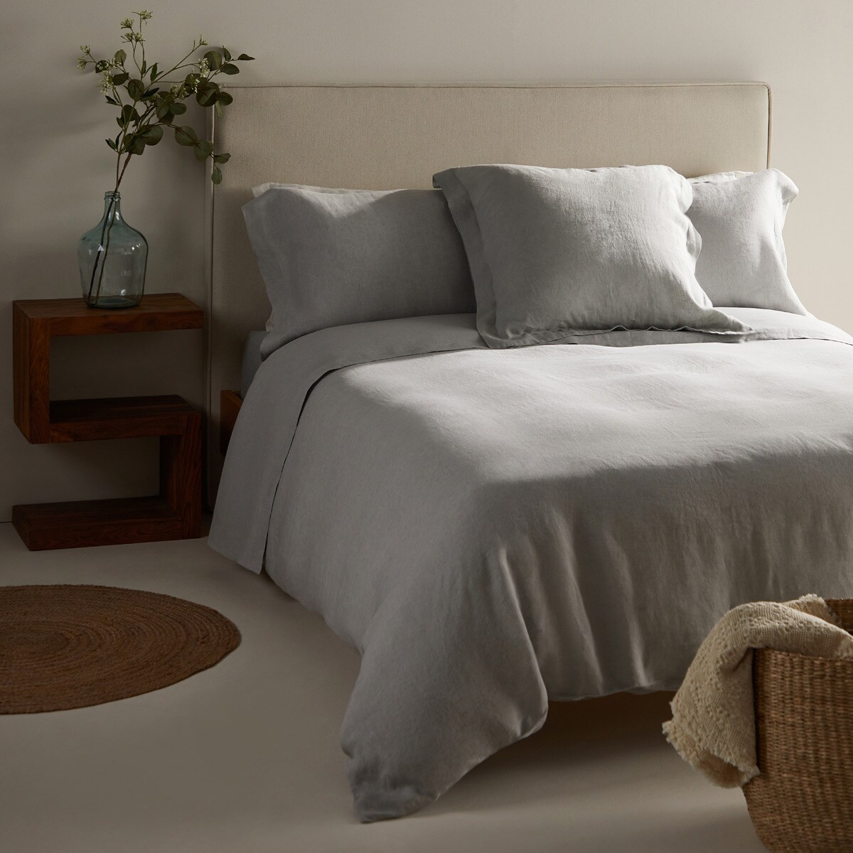 Ensemble housse de couette lin lavé