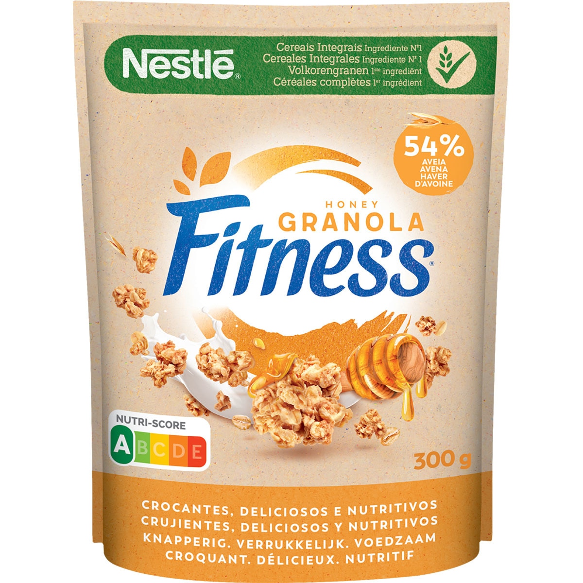 cereales de desayuno granola de avena y trigo integral y miel bolsa 300 g