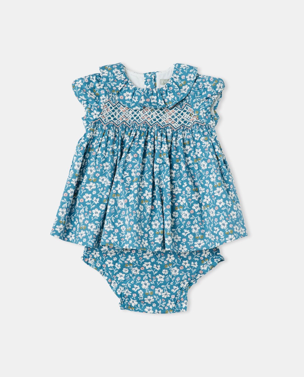 Robe manches courtes nid d'abeille