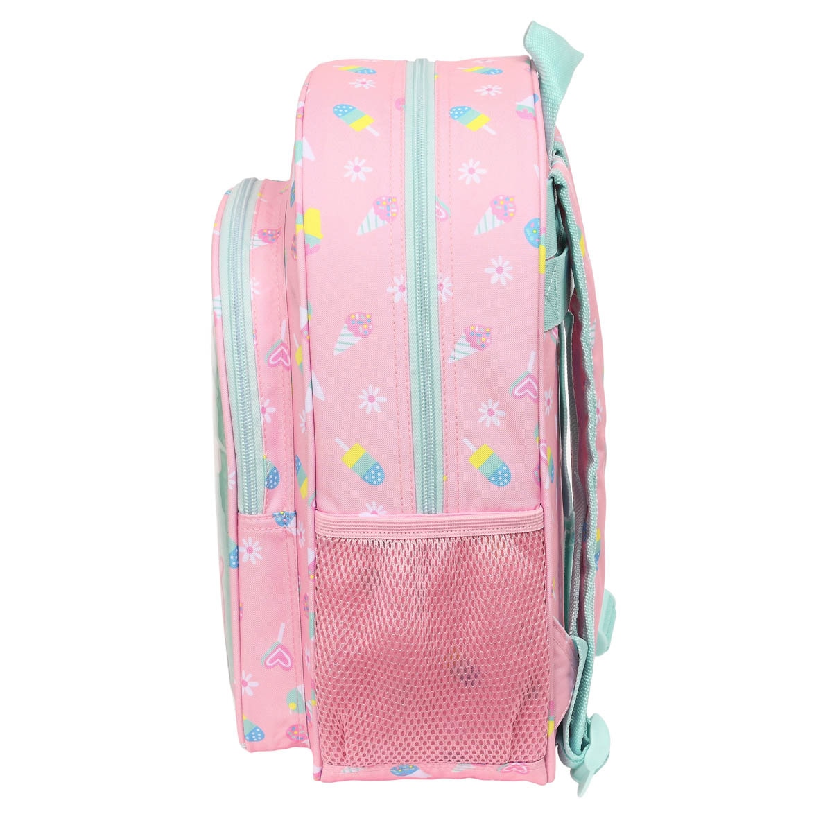 Mochila infantil adaptable a carro Peppa Pig Ice cream Safta rosa claro y verde menta Rosa / Verde-3