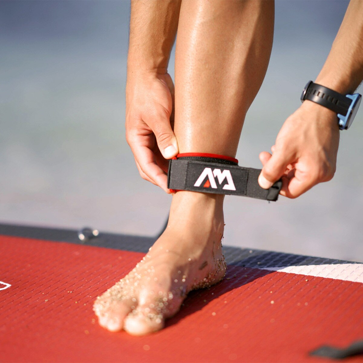 Correia de Tornozelo para Prancha Paddle Surf Preto / Vermelho-2
