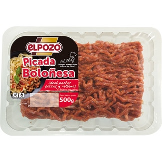 preparado burger meat de cerdo especial boloñesa sin gluten y sin lactosa bandeja 500 g - Elpozo