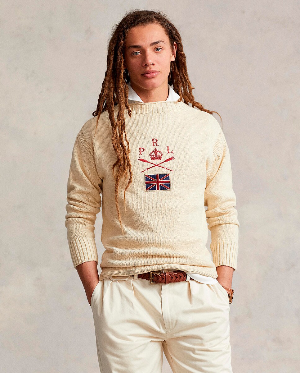 Pull à col cheminée crème