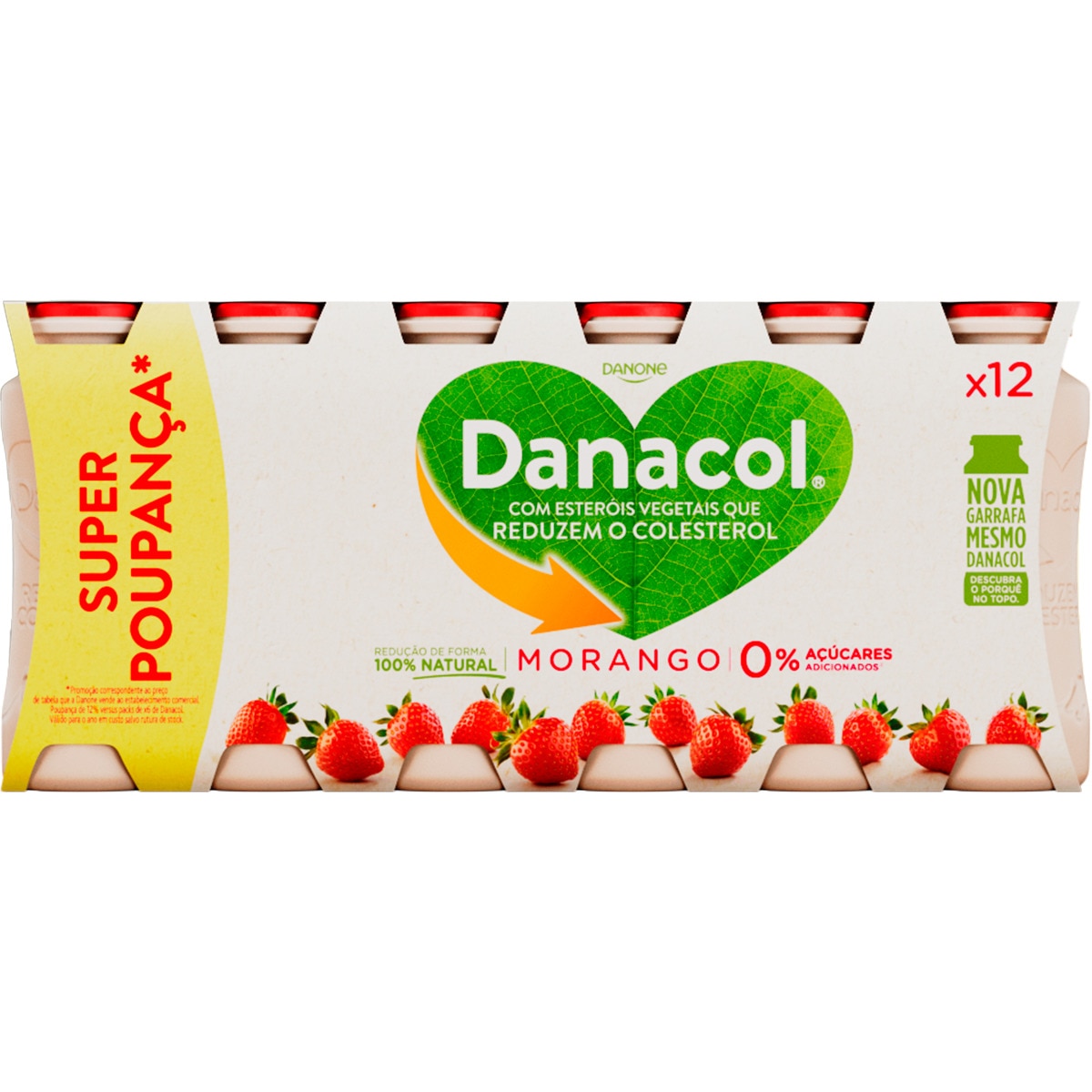 Iogurte Líquido de Morango 0% Açúcar Adicionado Pack 12 embalagem 100 g