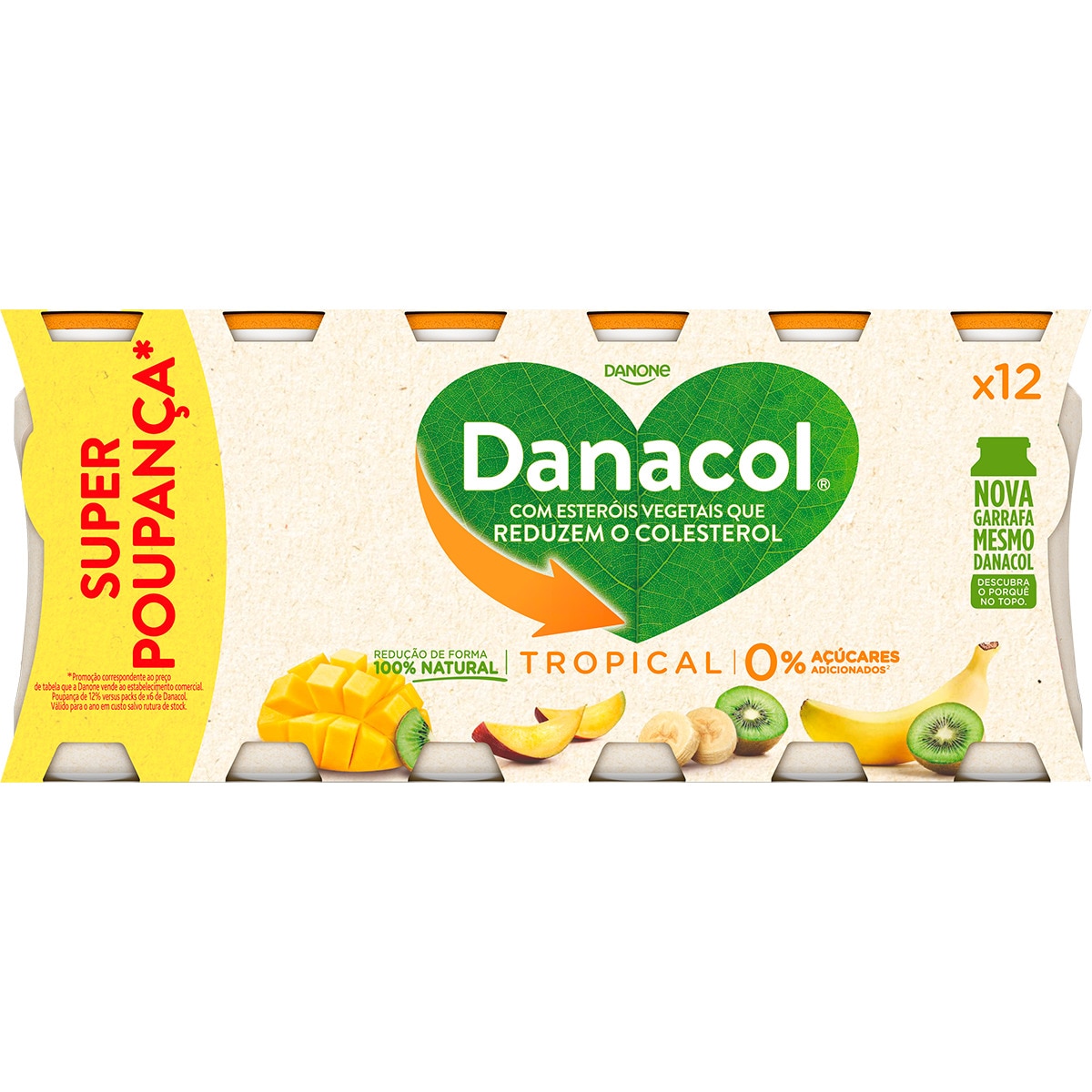 Iogurte Líquido Tropical 0% Açúcar Adicionado Pack 12 embalagem 100 g