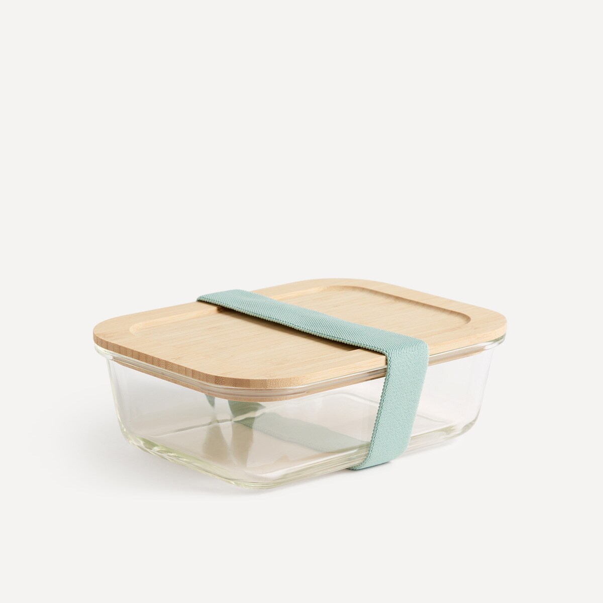 Récipient hermétique avec couvercle en bambou