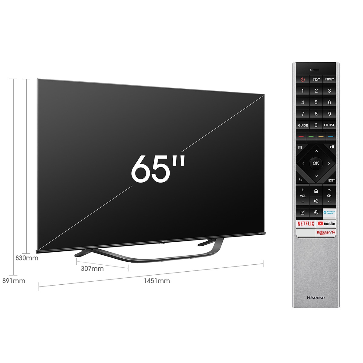 TV LED 165 cm (65") Hisense 65U7HQ UHD 4K ULED Quantum Dot Color Gris oscuro-2