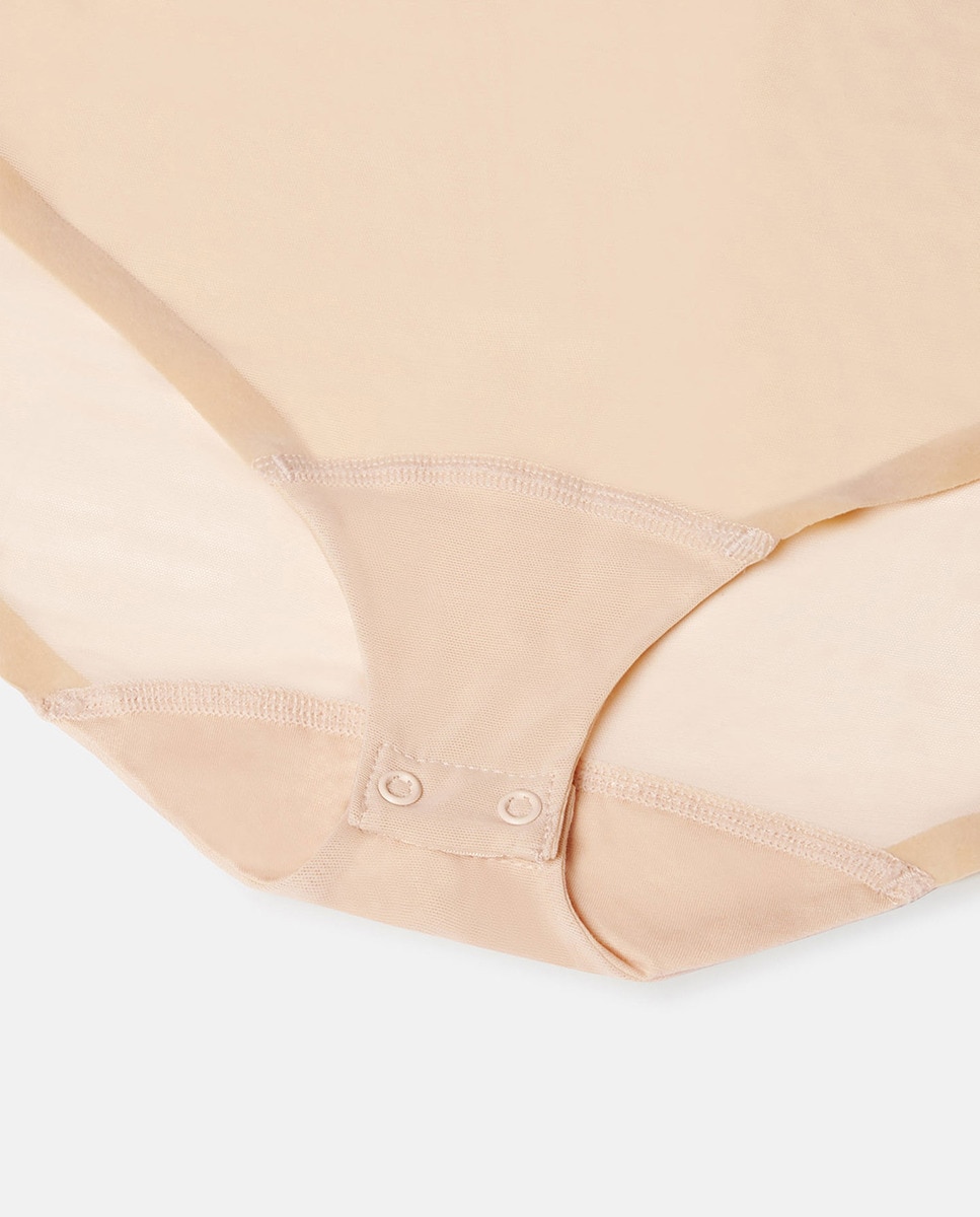 Body Moldador Transparente de Tule Castanho-6