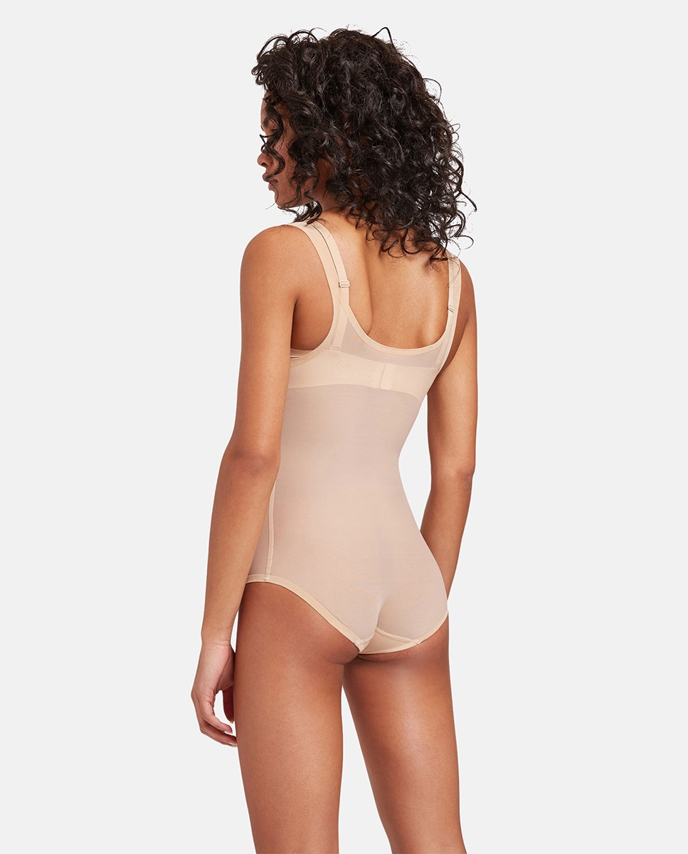 Body Moldador Transparente de Tule Castanho-2