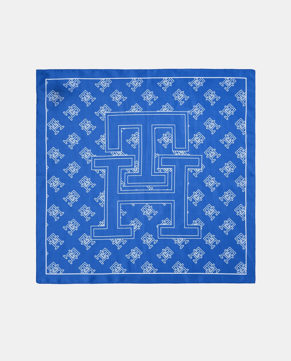 Bandana en soie à imprimé monogramme