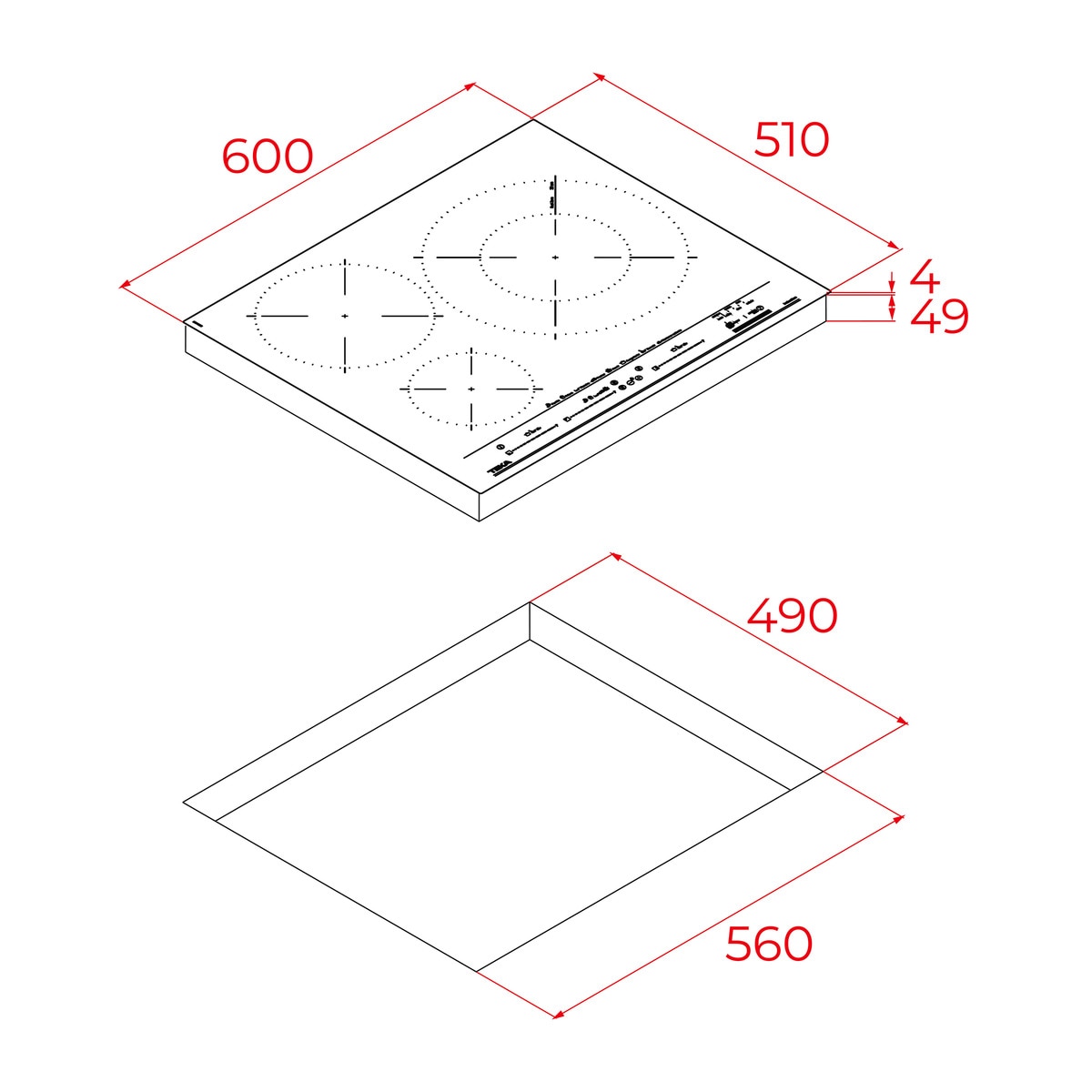 Placa de inducción Teka con 3 zonas de cocción - IZC 63632 MPT MestrePaeller Negro-4