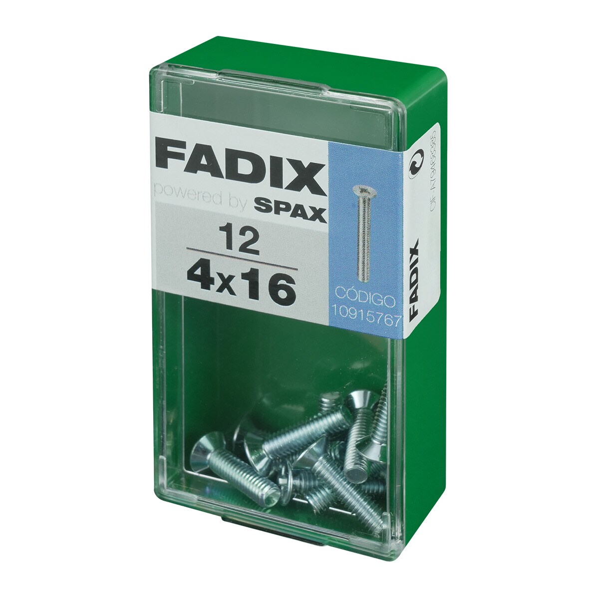 Tornillo Métrica Cabeza Plana M4 x 16 mm - Caja 12 Uds Zincado-2