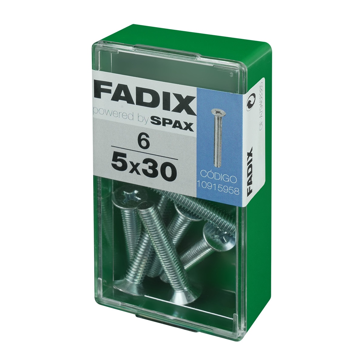 Tornillo Métrica Cabeza Plana M5 x 30 mm - Caja 6 Uds Zincado-2