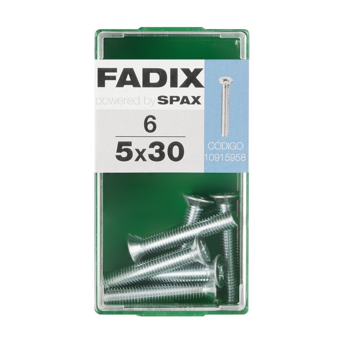 Tornillo Métrica Cabeza Plana M5 x 30 mm - Caja 6 Uds Zincado-1