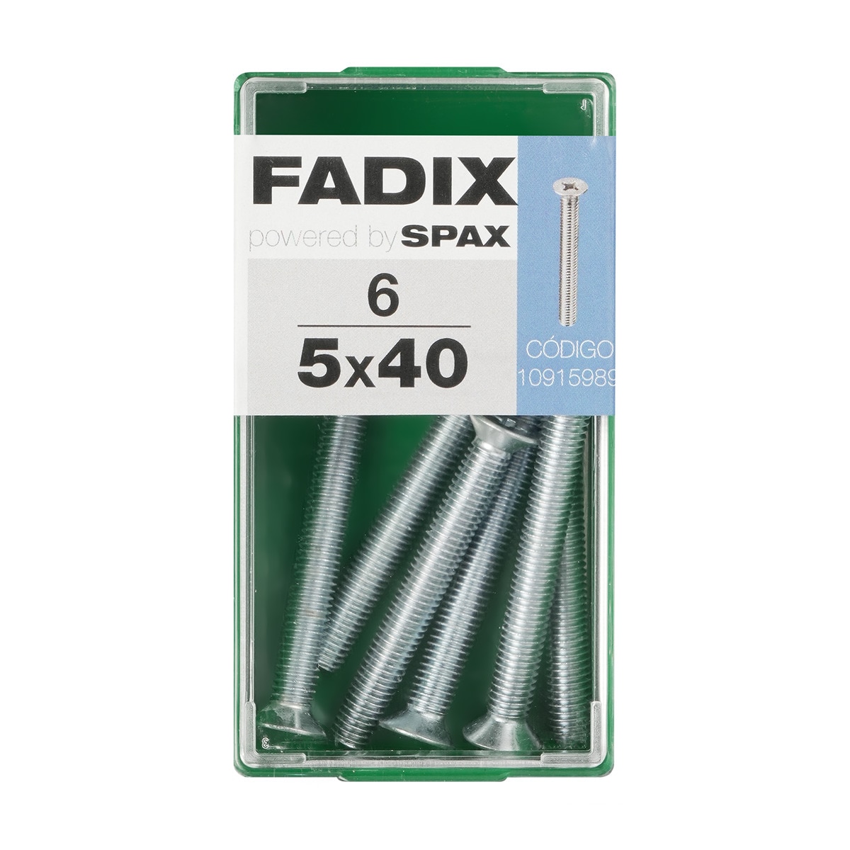Tornillo Métrica Cabeza Plana M5 x 40 mm - Caja 6 Uds Zincado-1