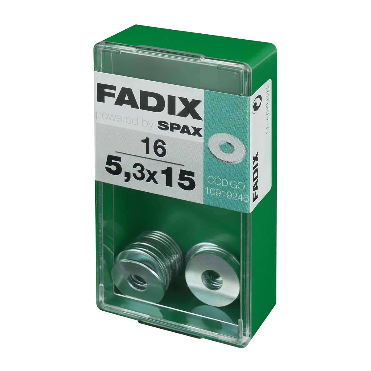 Arandela Plana de Ala Ancha Cincada Ø5,3 x Ø15 mm - Caja 16 Uds Zincado-2