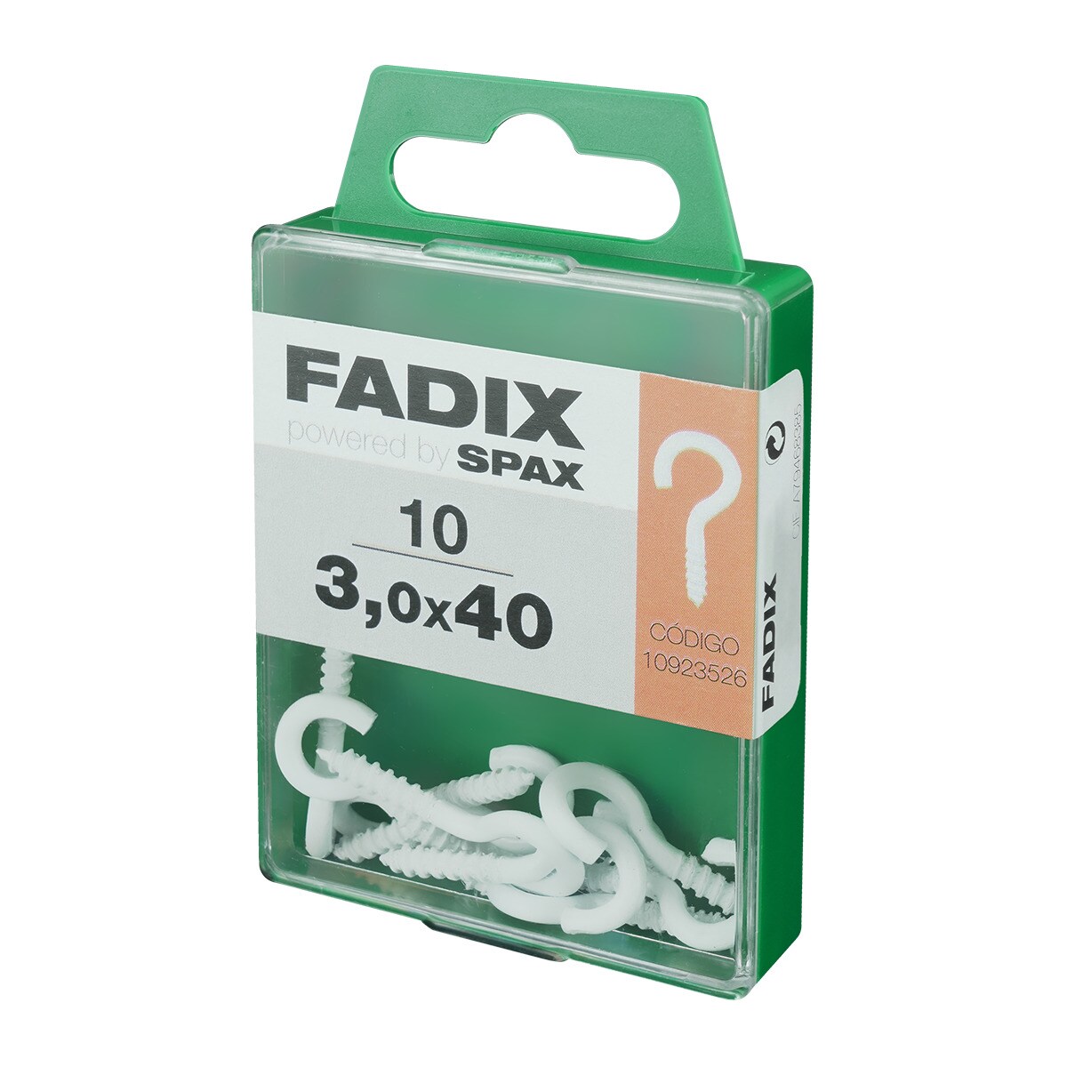 Hembrilla Abierta Blanca Ø3 x 40 mm - Caja 10 Uds Blanco-2