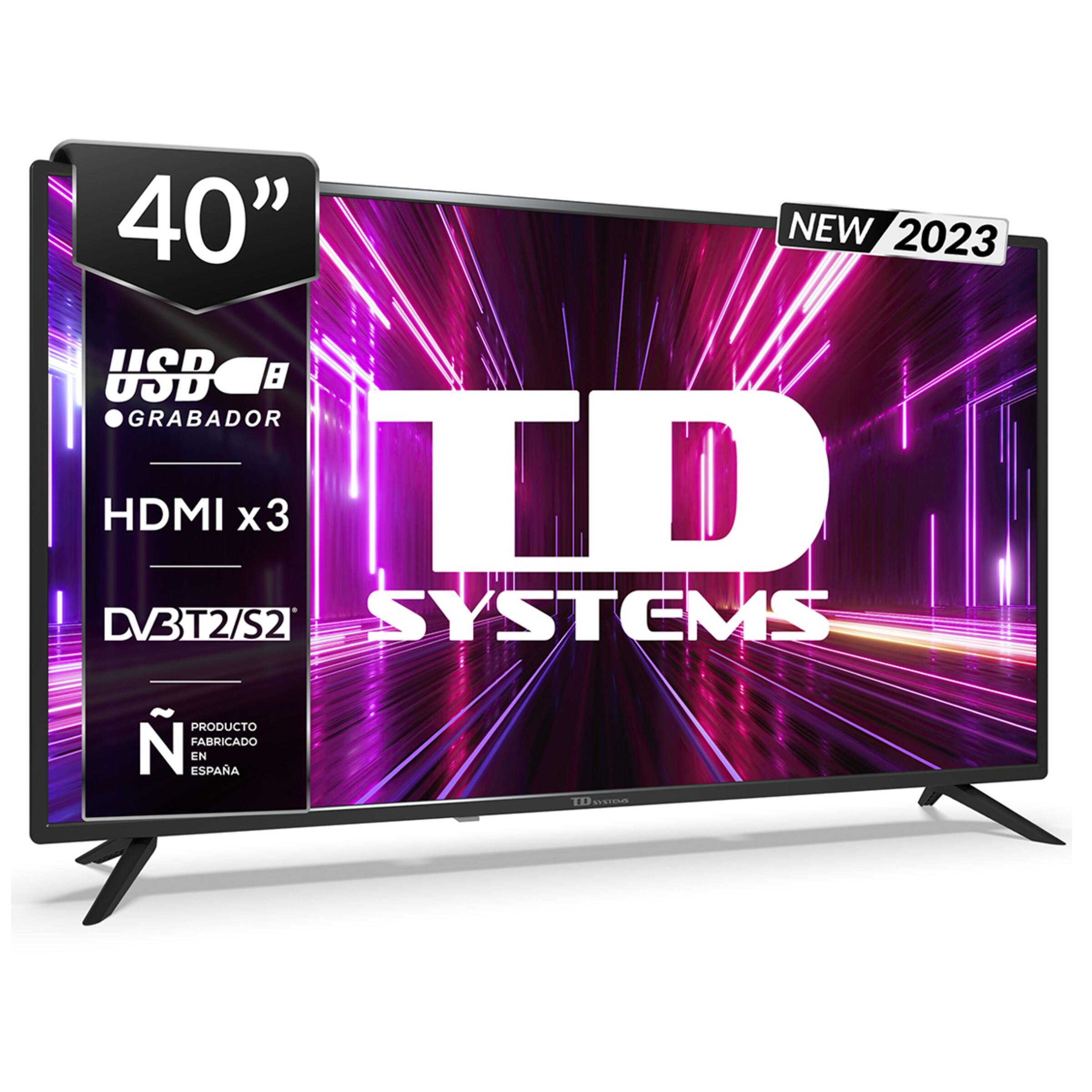TV LED 100 cm (40") TD Systems R40F17X Full HD, Dolby Digital Plus (Reacondicionado Grado B) Negro-1