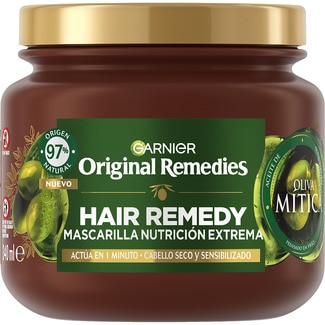 Hair Remedy mascarilla de pelo nutrición extrema Oliva Mítica tarro 340 ml para cabello seco y sensibilizado - Original Remedies