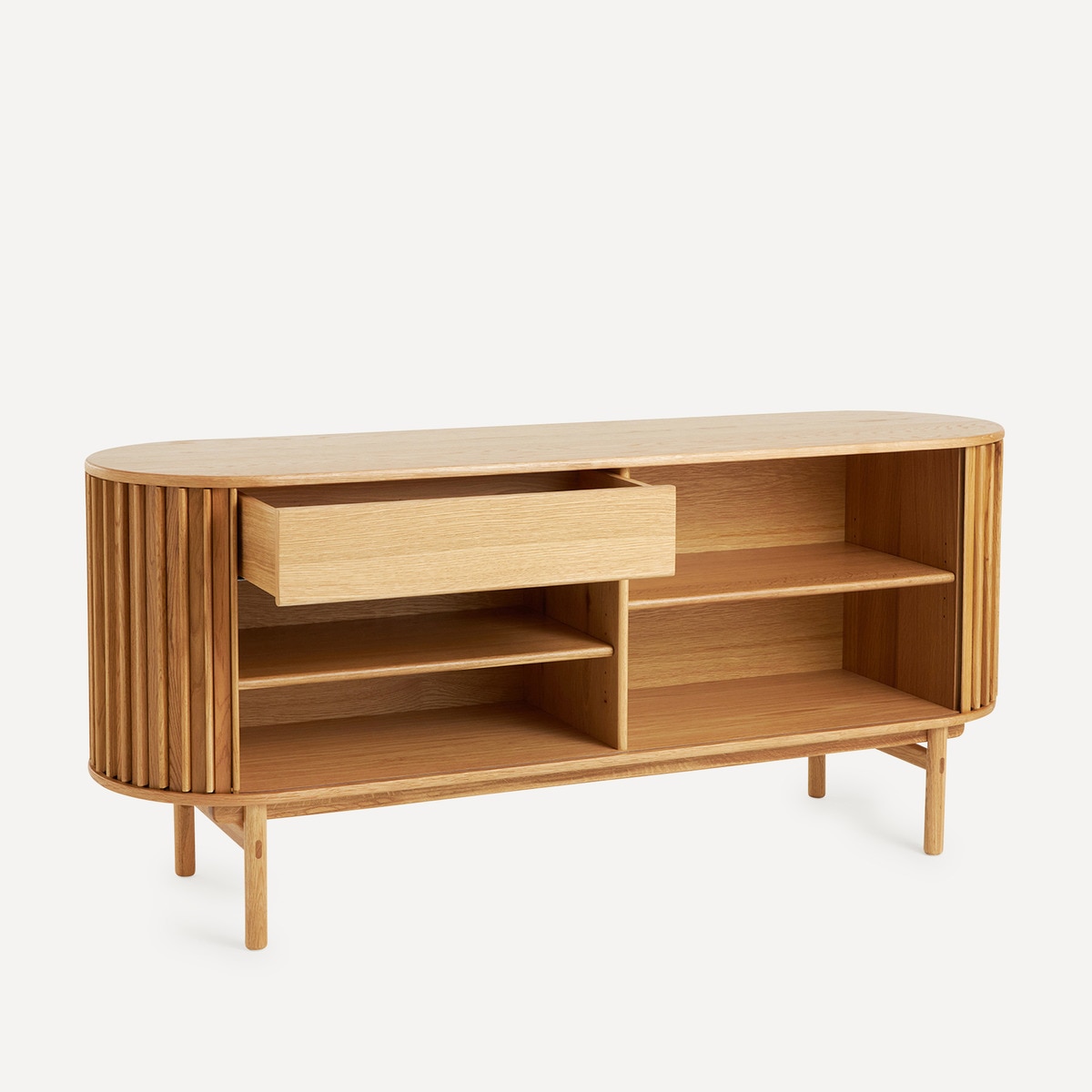 Aparador de madera de roble con puertas correderas Adam Room - El Corte Inglés Natural-4