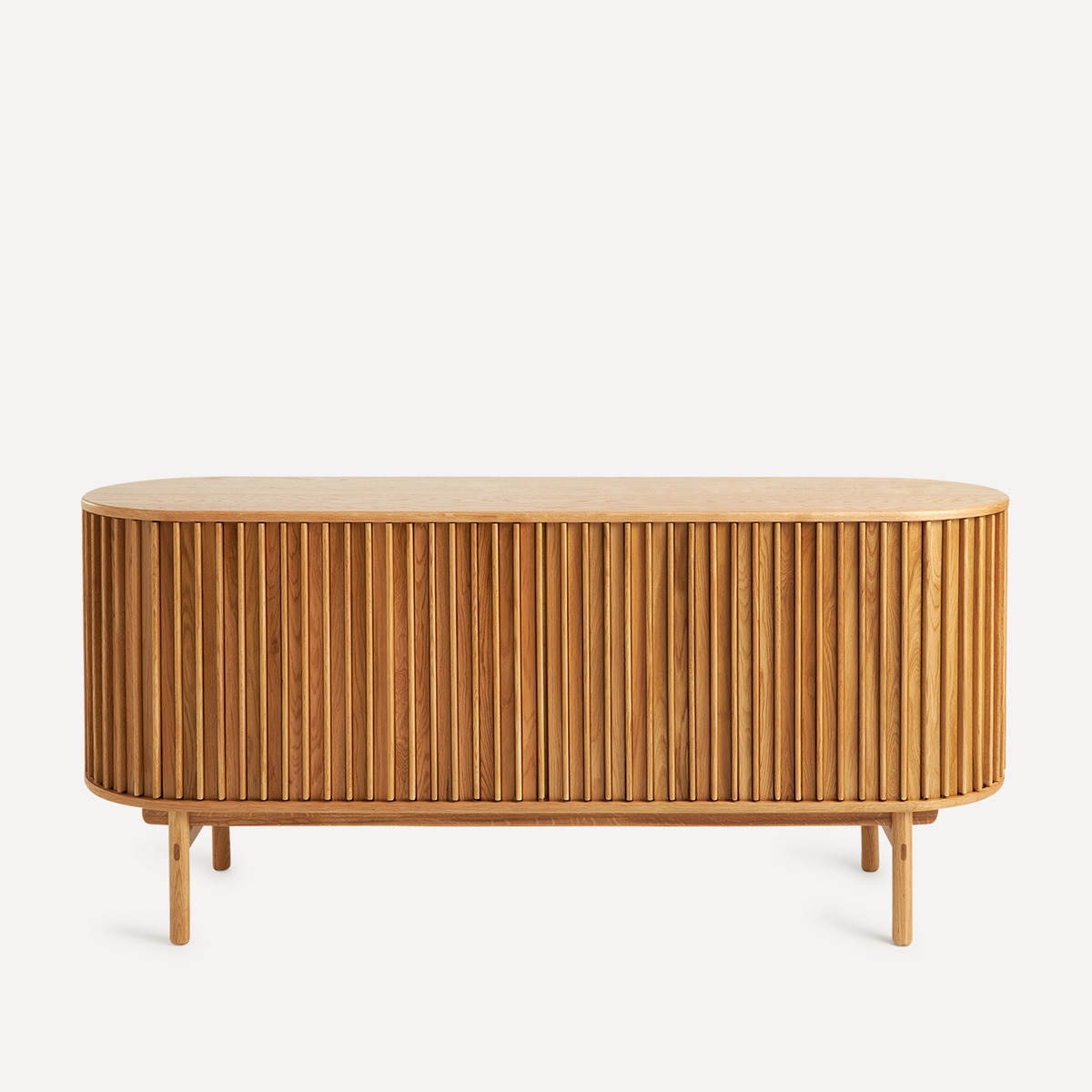 Aparador de madera de roble con puertas correderas Adam Room - El Corte Inglés Natural-2