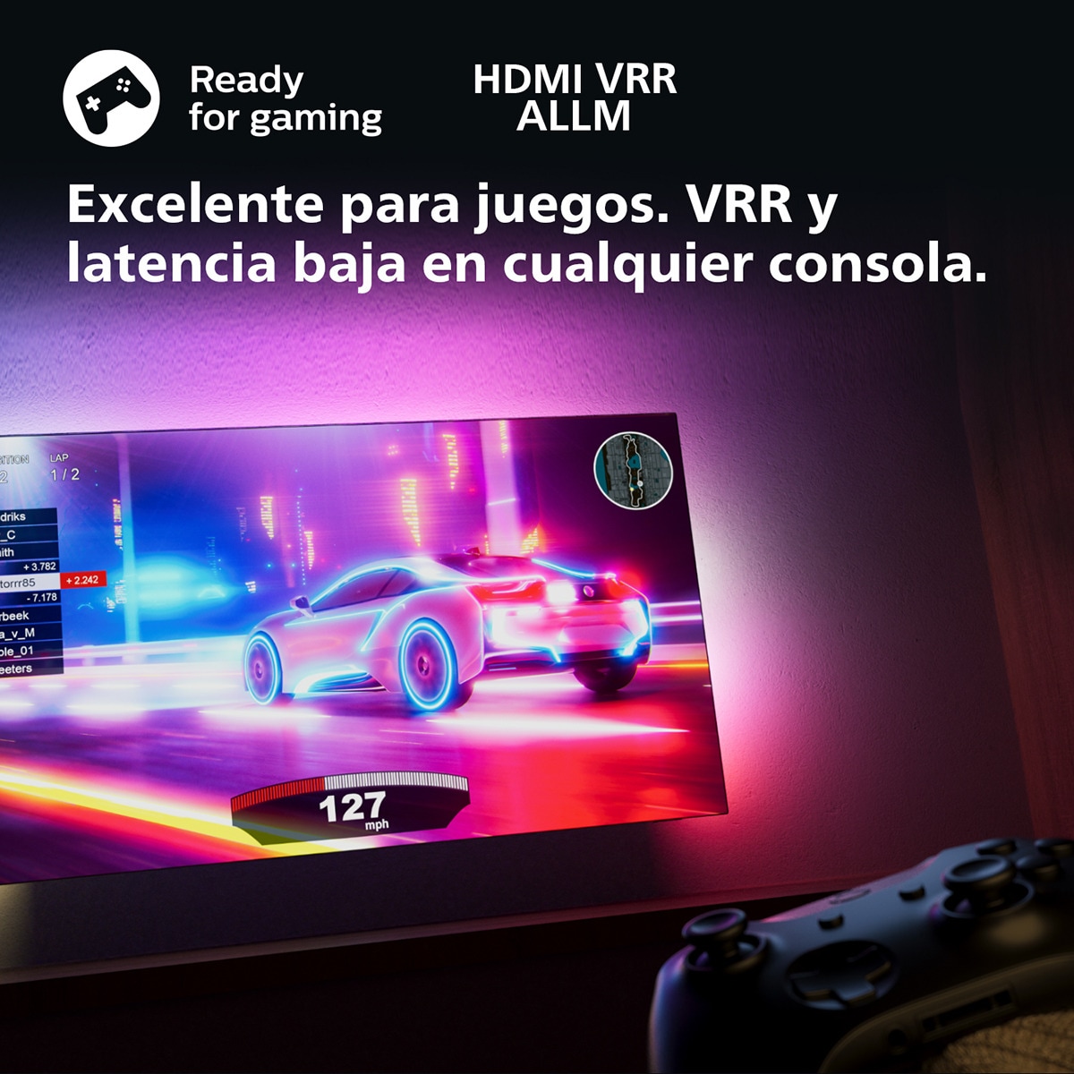 TV LED 177cm (70") Philips 70PUS8118/12 UHD 4K, Ambilight 3 lados, Pixel Ultra HD, HDR10 / HDR10+ Compatible, Dolby Vision, Smart TV Cromo satinado-6