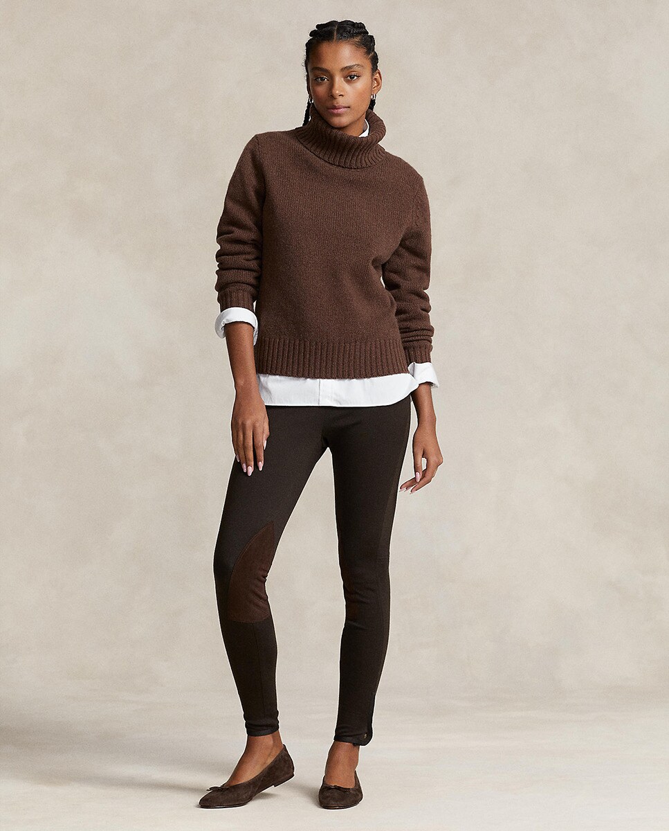 Leggings unis avec bouton dans le bas