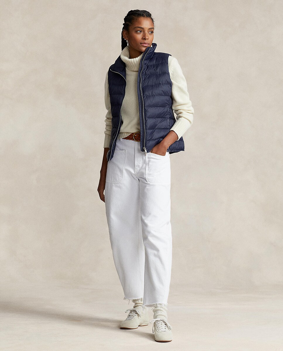 Doudoune sans manches à col montant