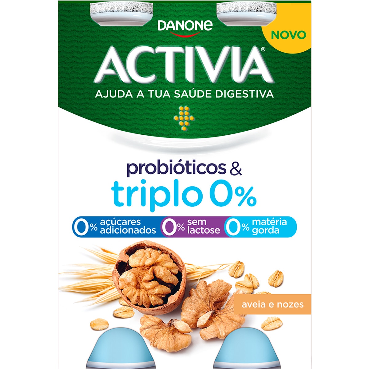 Líquido Probióticos & Triplo 0% de Aveia e Nozes Pack 4 unidades embalagem| 155 g