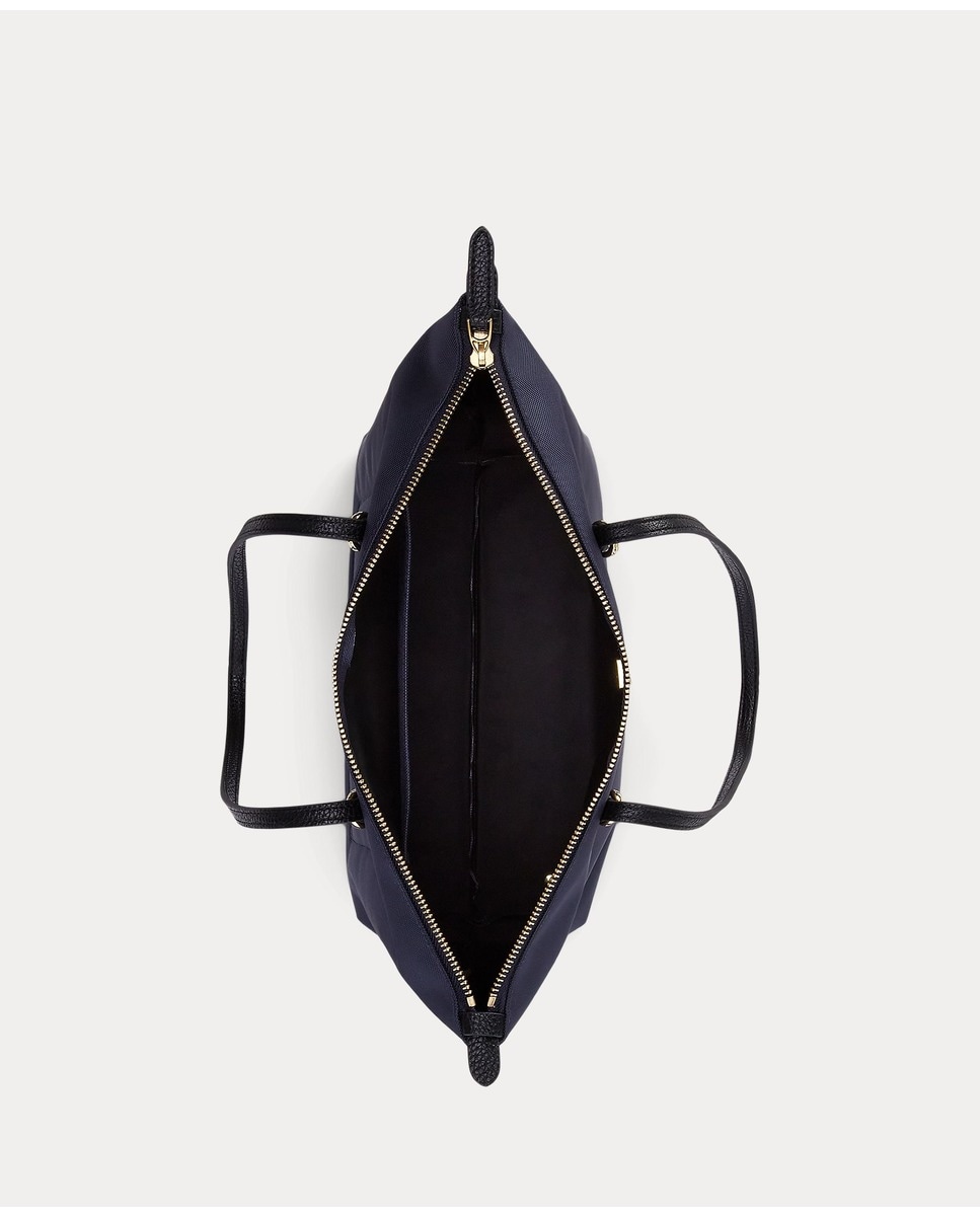 Mala Tipo Tote Média Keaton com Fecho de Correr e em Nylon - Azul-Marinho Azul-marinho-5