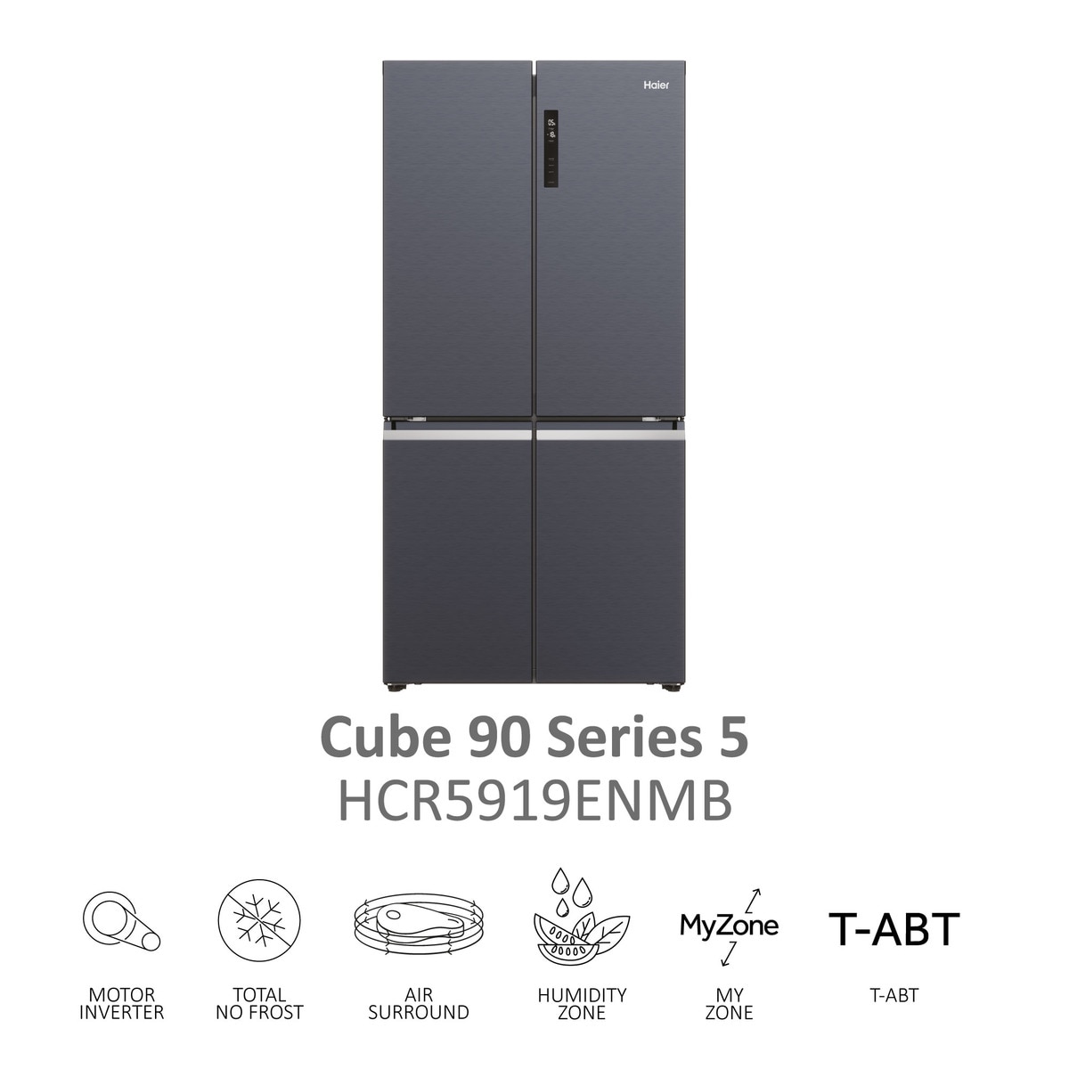 Frigorífico americano Haier Total No frost Cube 90 Series 5 - HCR5919ENMB Dark inox-6