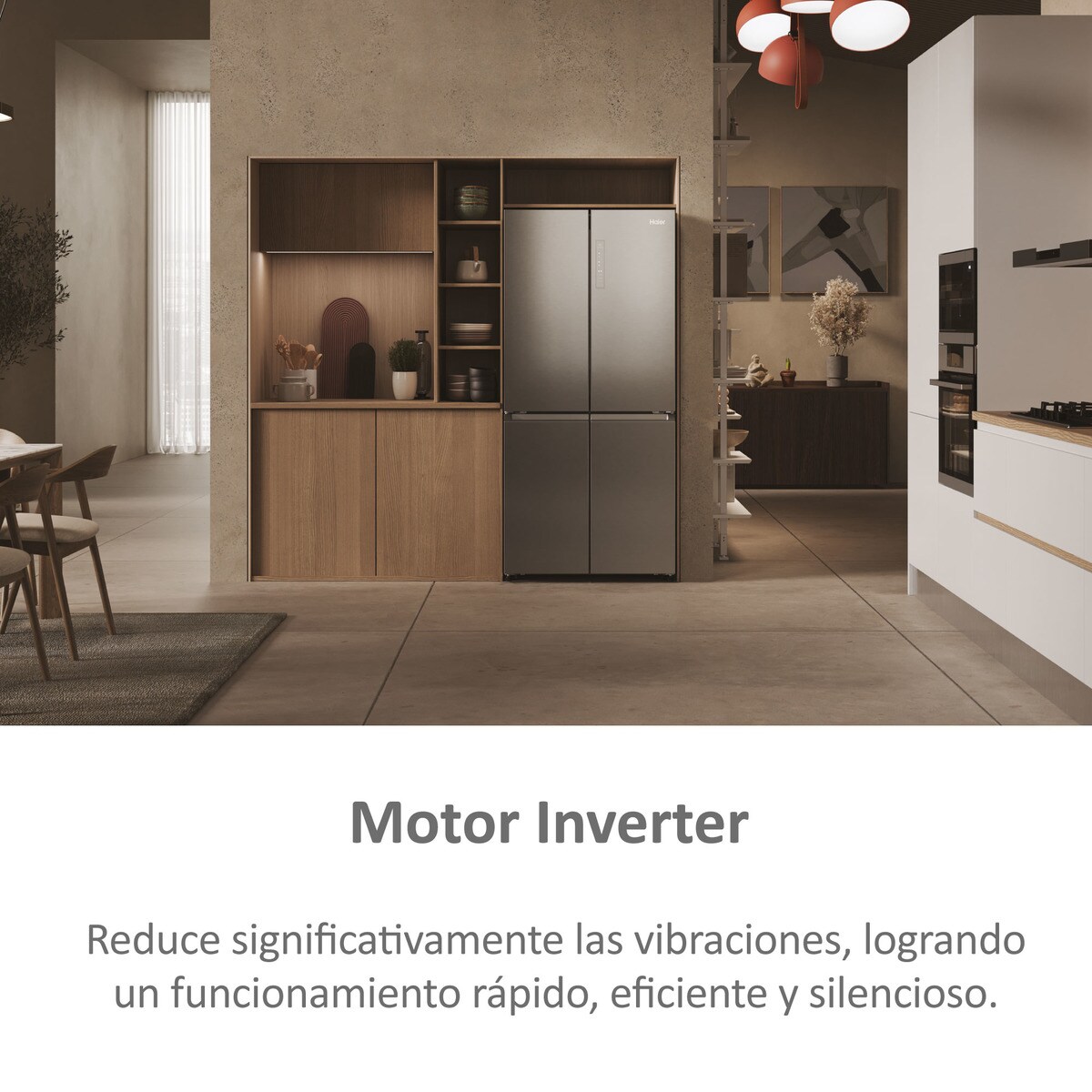 Frigorífico americano Haier Total No frost Cube 83 Series 3 - HCR3818ENMM Platinum Inox-7