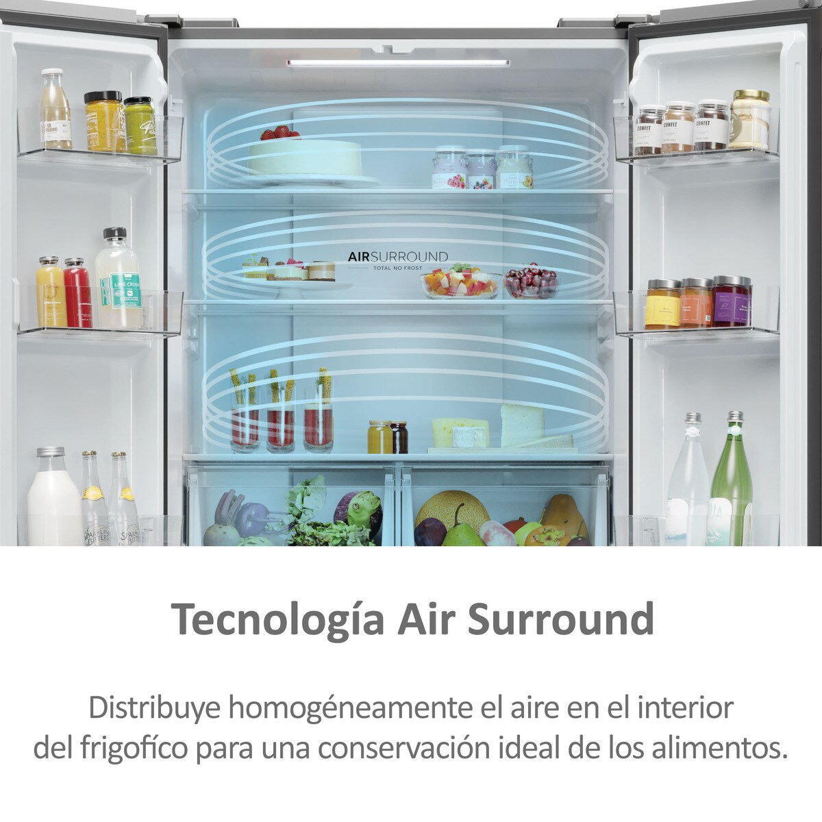 Frigorífico americano Haier Total No frost Cube 83 Series 3 - HCR3818ENMM Platinum Inox-9