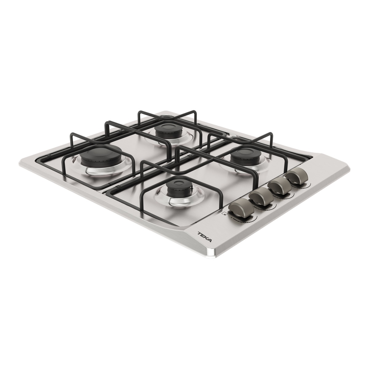 Placa de gas Teka con 4 quemadores y parrillas esmaltadas - E/60.3 40 NAT Acero Inox-3