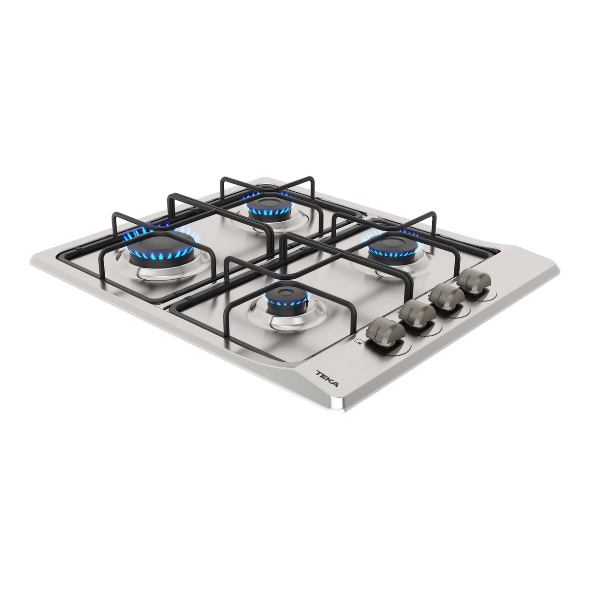 Placa de gas Teka con 4 quemadores y parrillas esmaltadas - E/60.3 40 BUT Acero Inox-4