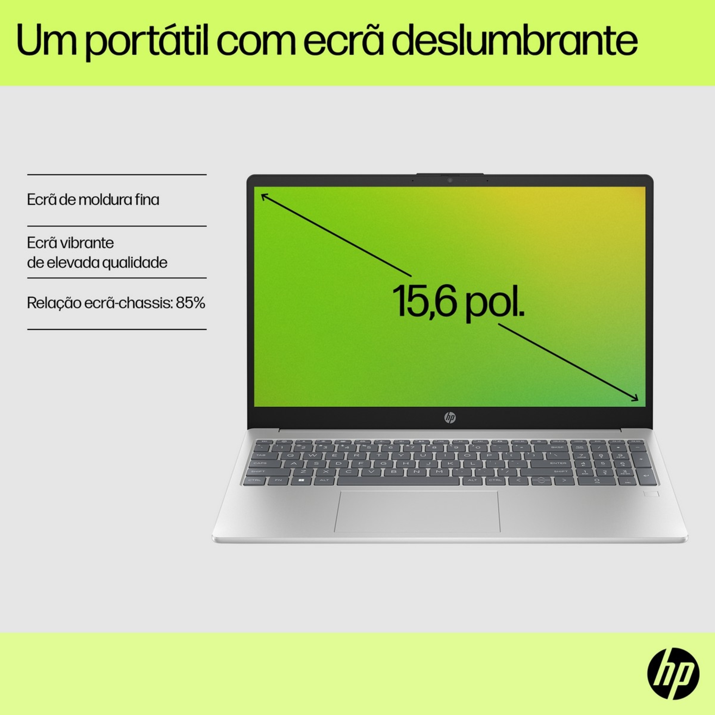 Computador Portátil HP 15-FD0040NP, 15,6", Intel® Core™ i5-1235U, 512 GB SSD, 16 GB RAM 10