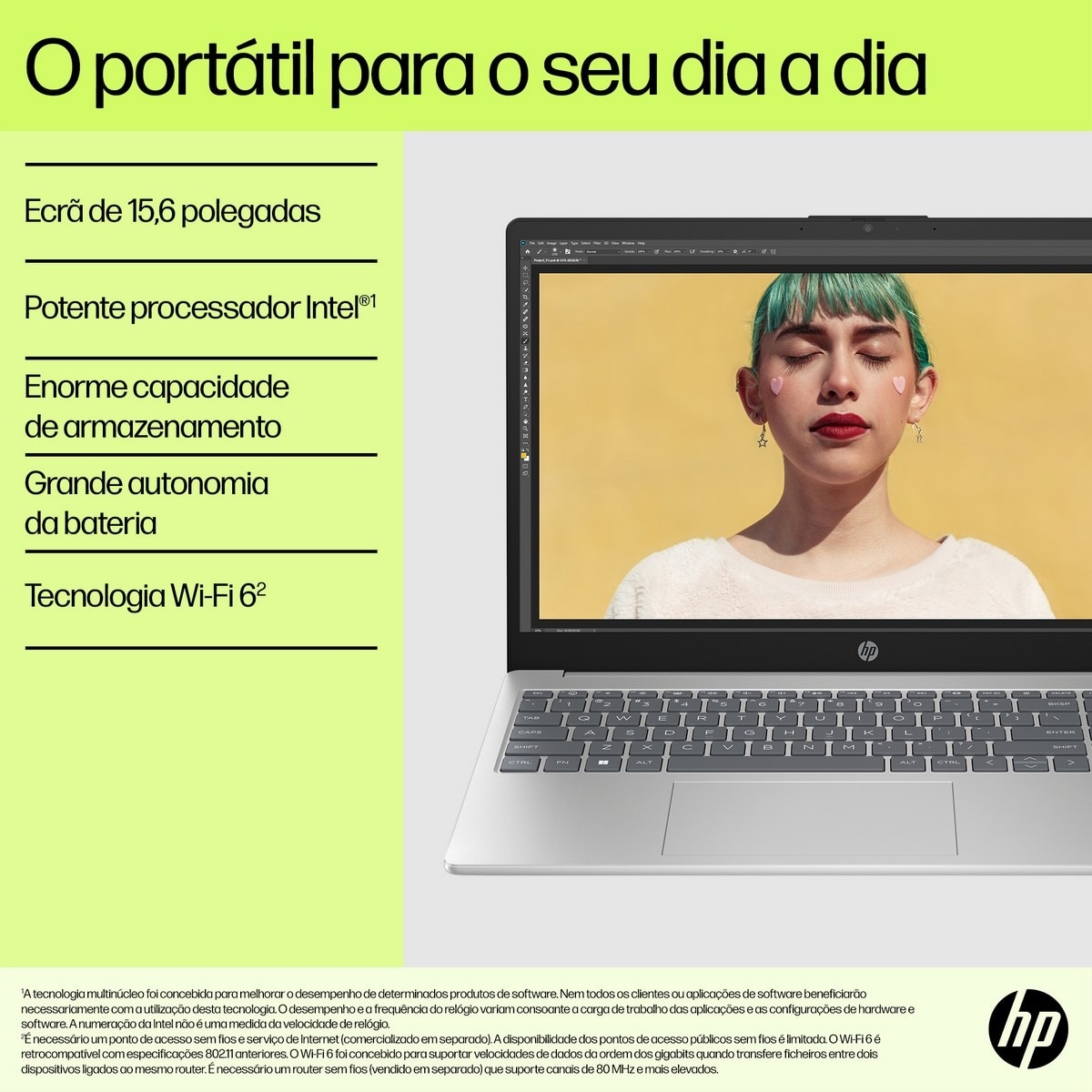 Computador Portátil HP 15-fd1004np, 15,6'', Ultra 5 152H, 32GB, 1TB SSD 4